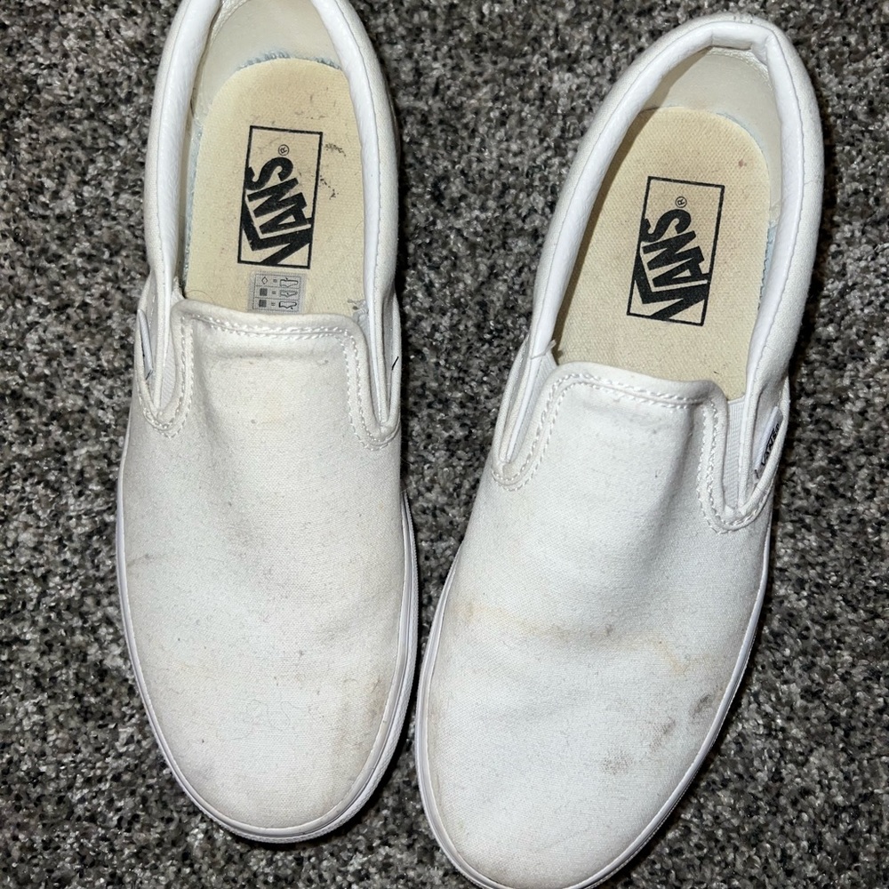 Very Well Worn White Vans